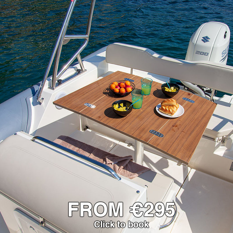 food on table in boat