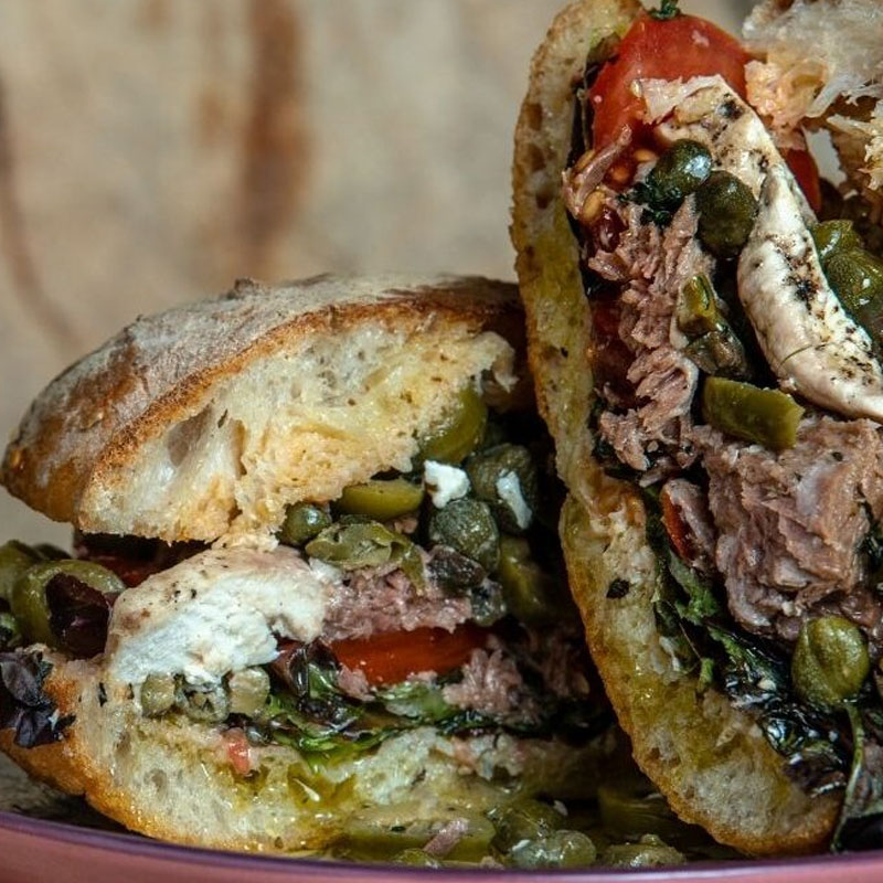 food on table in boat